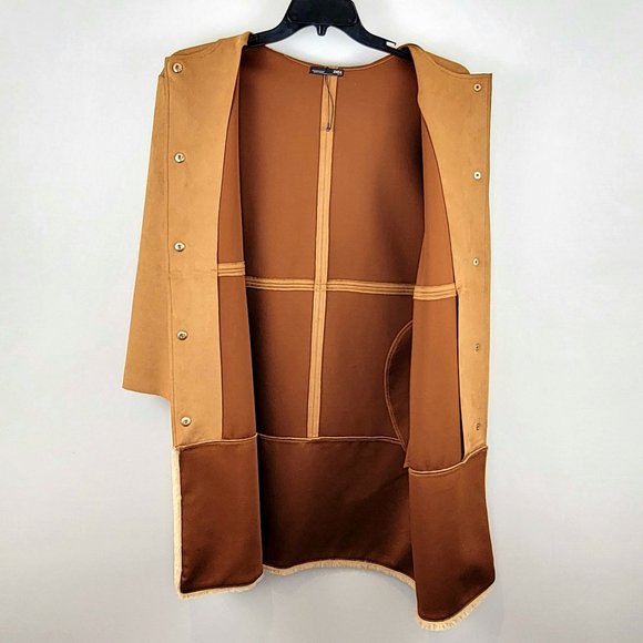 Zara Faux Suede Womens Coat Winter Fall Jacket Size S New never worn - Picture 4 of 8